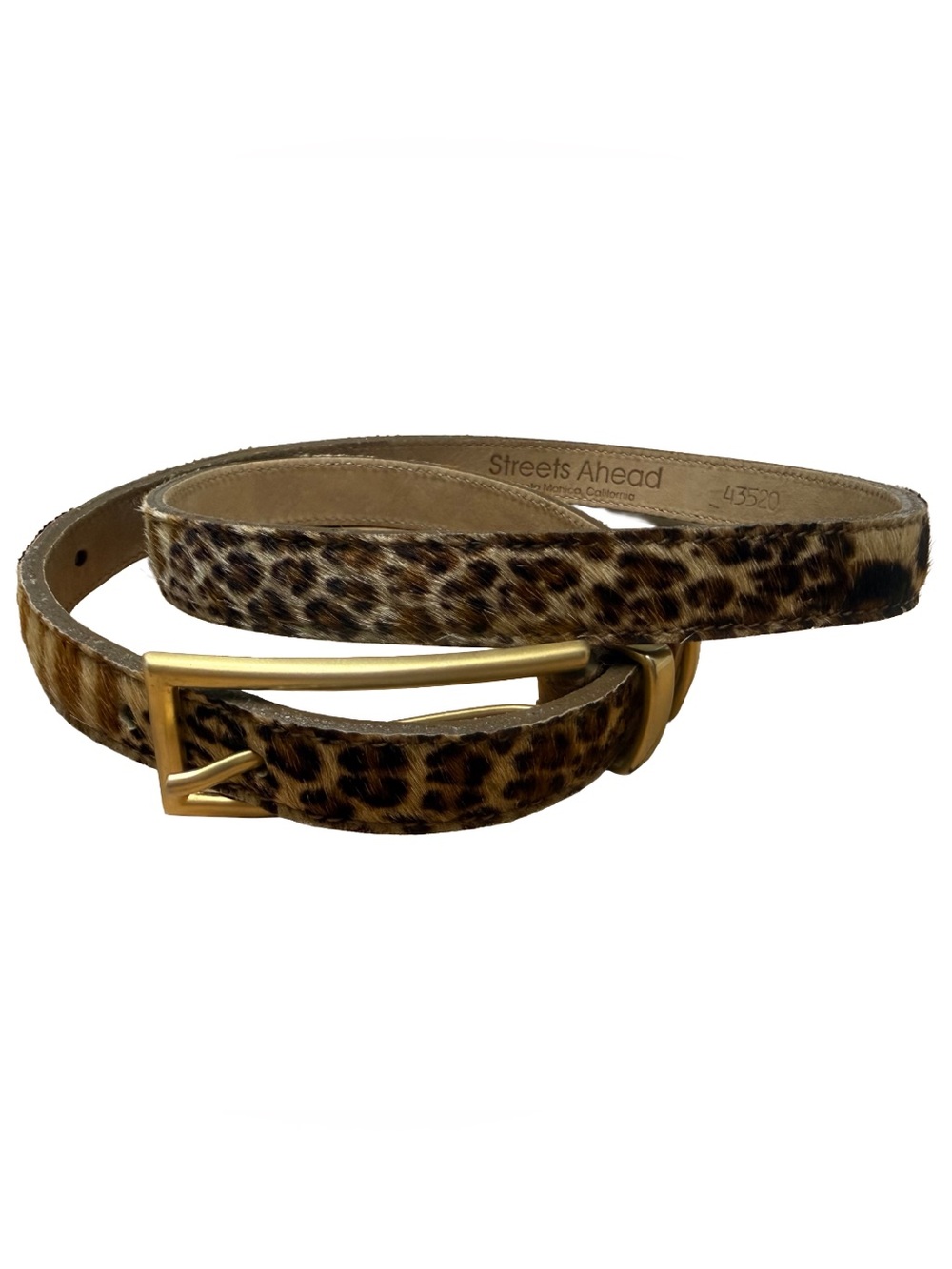 Streets Ahead Animal Print Cowhide Skinny Belt